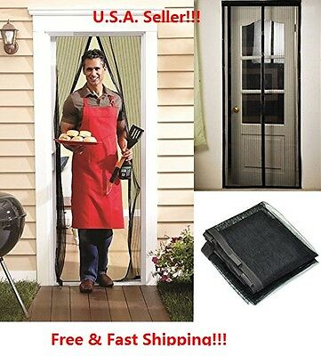 Screen Door Hands-free Black Magic Mesh Magnets For Pets Stop Bug Mosquito Fly